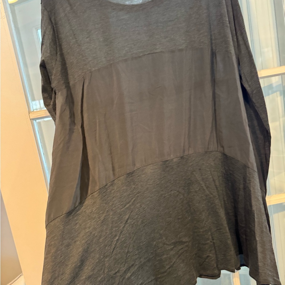 Eileen Fisher Charcoal Long Sleeve Top - Picture 4 of 4